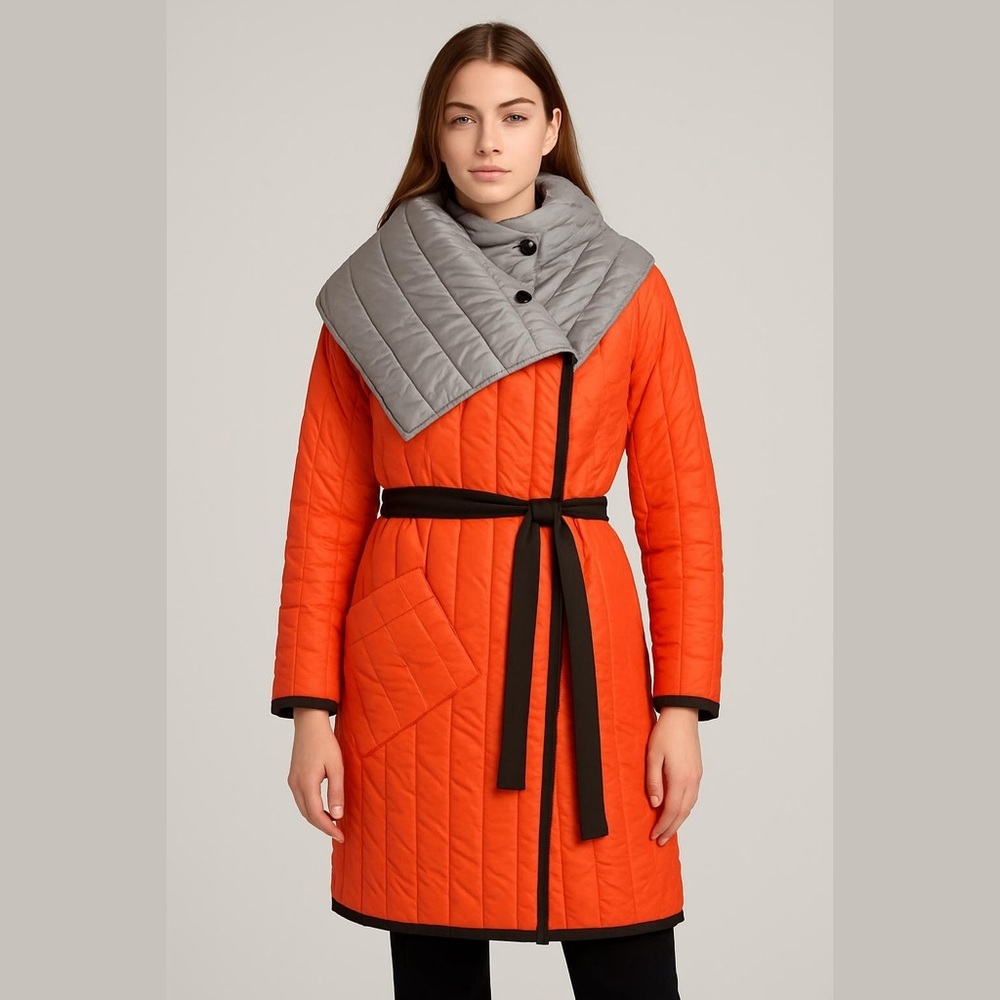 Concept A Trois Reversible Longline Puffer Trench w/ Asymmetric Pockets Size S/M
